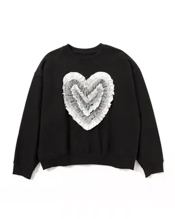 POPPY Heart tulle sweatshirt (black)