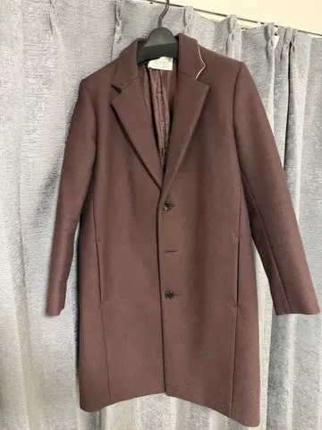 LIDNM 체스터 코트 와인 레드