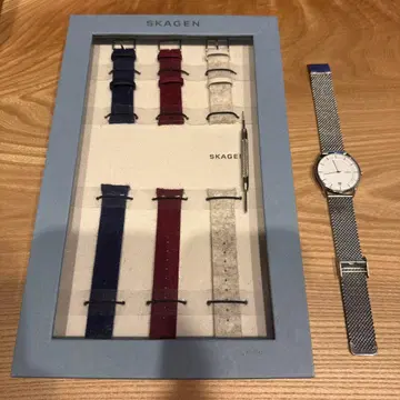 SKAGEN 쿼츠 손목시계 메쉬 밴딩 4 스트랩