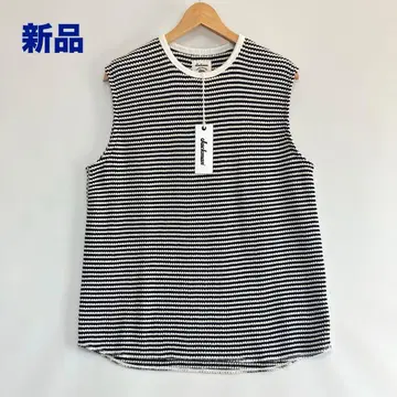 새상품 Jackman Waffle Vest 아이보리 x 블랙 M 사이즈