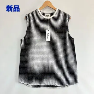 새상품 Jackman Waffle Vest 아이보리 x 블랙 L 사이즈