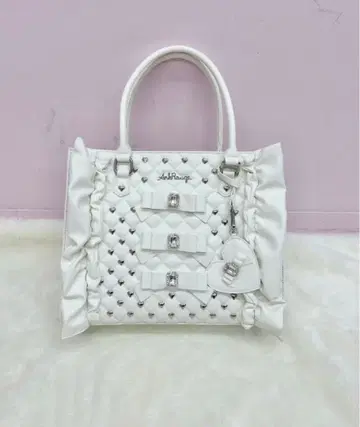 Ank Rouge 비쥬 퀼팅 인조 가죽 A4 토트 BAG 화이트