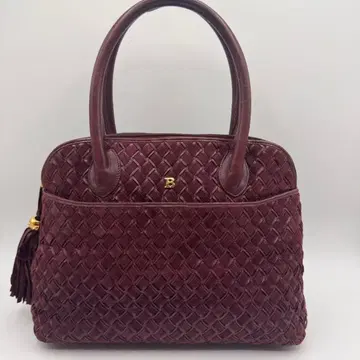 BALLY 핸드백 인트레차트 로고 와인 레드 스웨이드 가죽