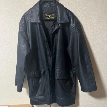 Catax 블랙 리얼 가죽 코트 L 사이즈