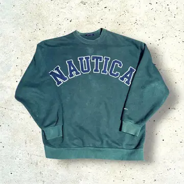 NAUTICA 노티카 아치 로고 맨투맨 다크 그린 S 빅