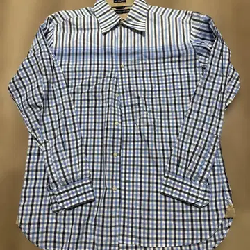 Tommy Hilfiger 블루 계열 체크 무늬 긴팔 셔츠