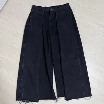 77circa remake wide black denim pants 25