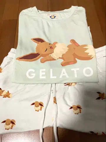 젤라또피케 x 포켓몬 쓰리 접촉 냉감 프린트 T&숏팬츠 이브이