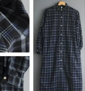 WEBBER 웨버 코튼 체크 롱 원피스 겉옷 S