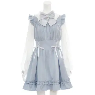 Secret Honey 시크릿허니 레이스 소매 허리 레이스업 원피스