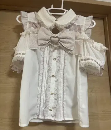 리즈리사 LIZLISA BIG 리본 오픈 숄더 블라우스 반팔