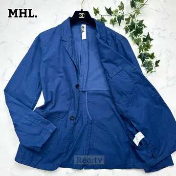 [ MHL. ] 코튼 린넨 테일러드 자켓 일본제 M 블루