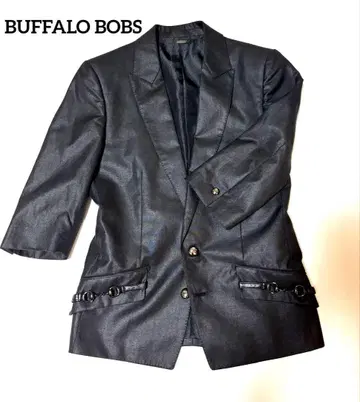 BUFFALO BOBS 남성용 테일러드 자켓 y2k 광택 7부 소매 모드