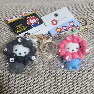 먀쿠먀쿠 산리오 포차코 세트 키링 파스텔 컬러 블랙