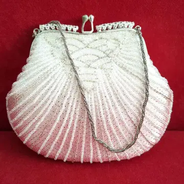 비즈 백 화이트 쉘 파티 백 기모노 가방