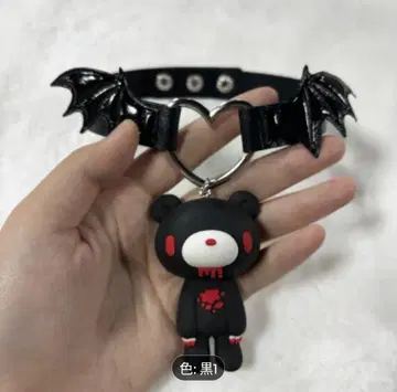 그루미 초커 목걸이 펜던트 마스코트 블랙 블랙 깃털