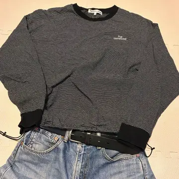 archive border long sleeve tee black