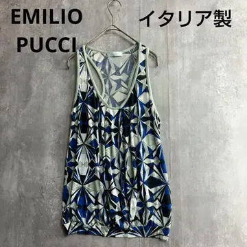에밀리오 푸치 EMILIO PUCCI 기하학 패턴 탱크탑 이탈리아제 여름