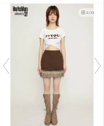 HinaYoshiharaxSLY 니트 숏 스커트