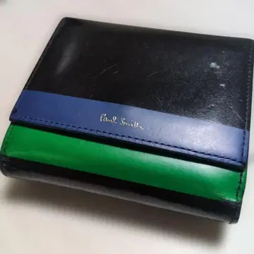 Paul Smith 폴 스미스 이단 접이식 지갑 블랙/그린/블루