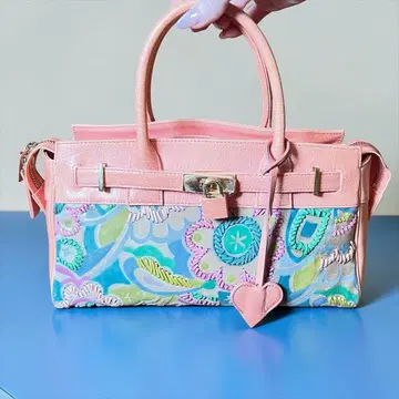 초이스 가죽 공예 Kyoko 핑크 가죽 자수 장식 2way 숄더백