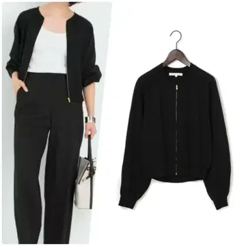 23구 온워드 니트 블루종 자켓 가디건 38 블랙