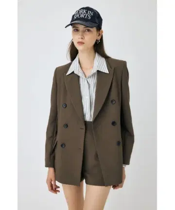 Moussy 더블 브레스티드 피크드 자켓