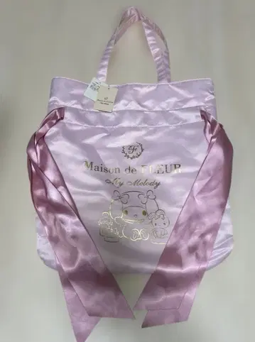 미사용 새상품 택 포함 메종 드 플뢰르 더블 리본 토트백 마이멜로디