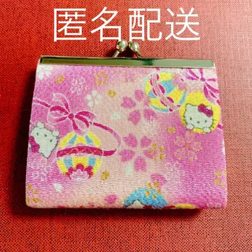 헬로 키티 크레이프 원단 가마구치 지갑 Hello kitty 일본 한정판