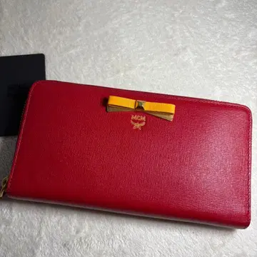 새상품 미사용 MCM 장지갑 미나 레드 리본