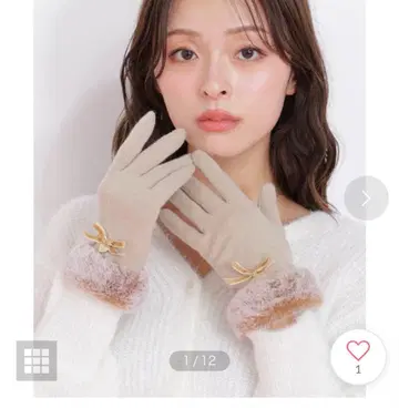 JILL by JILLSTUART 벨로아 리본 저지 그로브 (베이지)