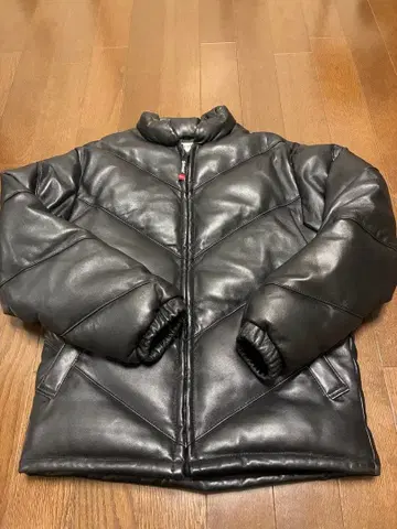 Schott 블랙 가죽 다운 245D 38 새상품급 시즌오프 특가