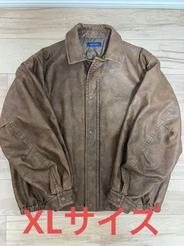 노티카 페이디드 비건 레더 블루종 XL