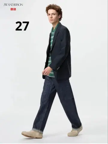 유니클로 JW ANDERSON 셀비지 데님 스트레이트 청바지 27