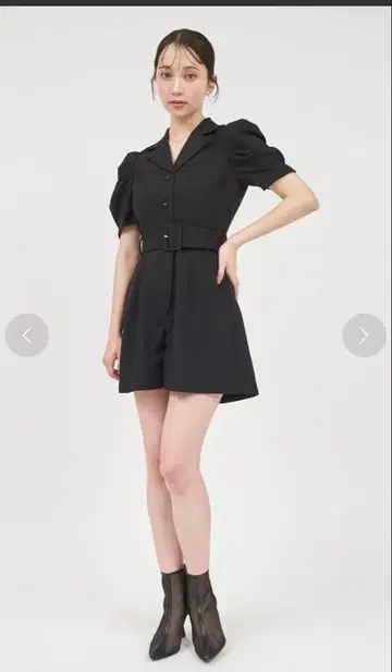 ROYAL PARTY 썸머 트위드 퍼프 슬리브 테일러 콤비네이존