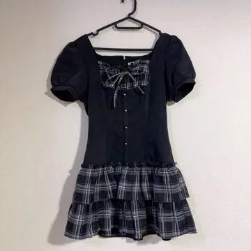 bubbles 리본 데님 원피스 블랙 S 사이즈