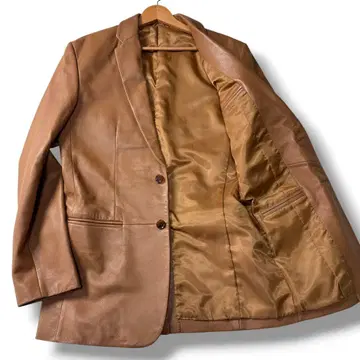 옵스트 양가죽 가죽 자켓 천연 가죽 브라운 테일러드 자켓