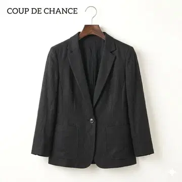 쿠 드 샹스 린넨 느낌 합성섬유 스트레치 테일러드 자켓 아름다운 실루엣