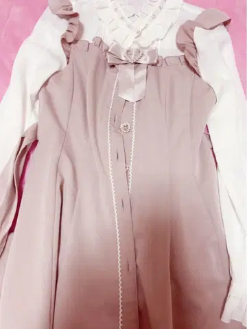 시크릿 허니 핑크 프릴 셋업