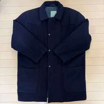 Airina 네이비 울 코트 유로 빈티지