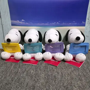 스누피 프레임 부착 봉제 인형 전종 세트
