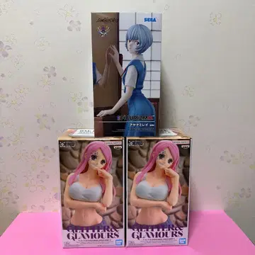 미개봉 새상품 아야나미 레이 & 주얼리 보니 피규어 3종 세트