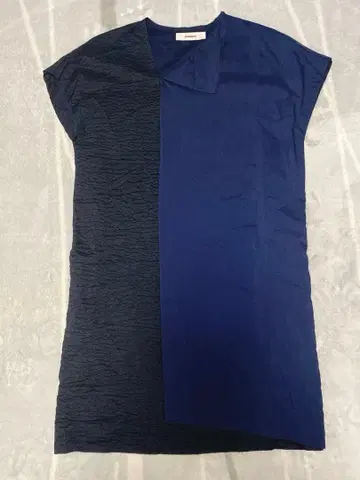 chalayan 슬리브리스 무릎 기장 원피스 네이비 차라얀