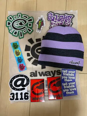 always 리버서블 비니 + 스티커 9장