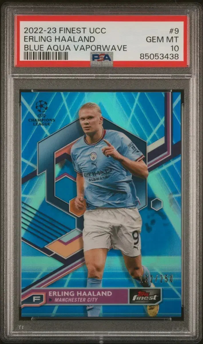 홀란드 Topps Finest UCC 카드 블루 아쿠아 PSA10