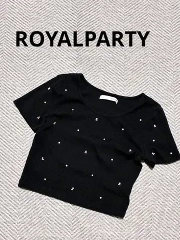 정가 6천 미사용급 ROYALPARTY 비쥬 T셔츠 펄큐빅
