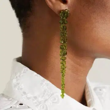 시몬 로샤 크리스탈 귀걸이 그린