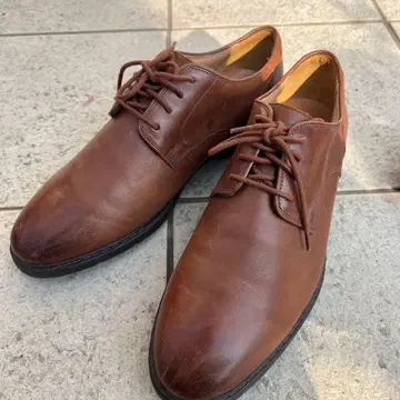 Clarks 브라운 가죽 캐주얼 슈즈 레이스업