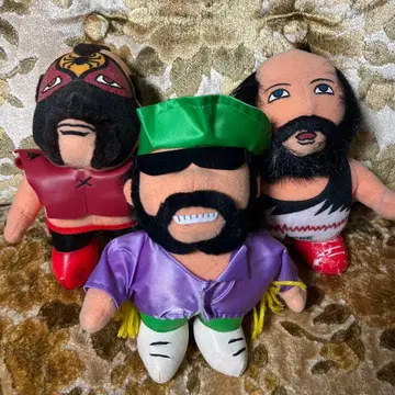 마지막 1개 프로레슬링 봉제 인형 WWF 3체 세트 데드스탁 빈티지