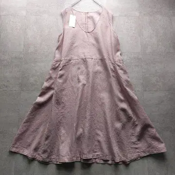 미사용 네스트로브 슬리브리스 린넨 원피스 F 더스티 핑크 A라인